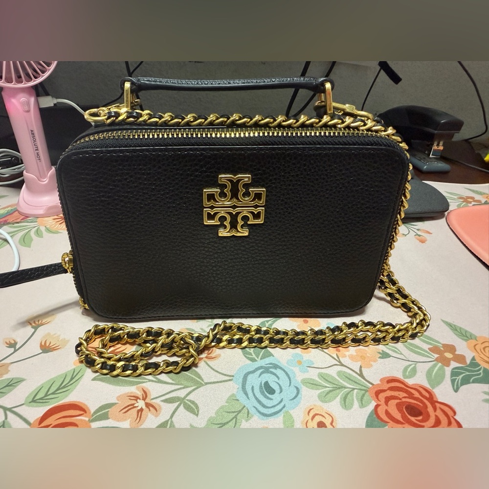 Tory Burch Black and Gold Crossbody Bag